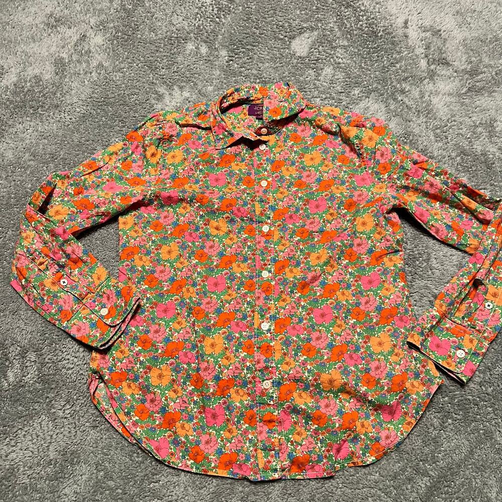 J Crew Shirt Womens 8 Floral Liberty Meadow Song  Button Ling Sleeve